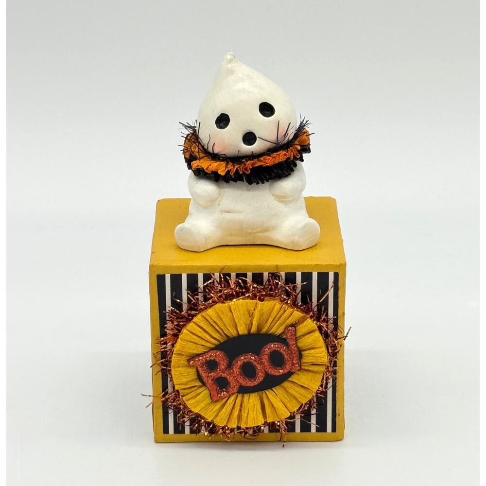Bethany Lowe Michelle Allen Boo On Block Retro Ghost Figure Halloween New